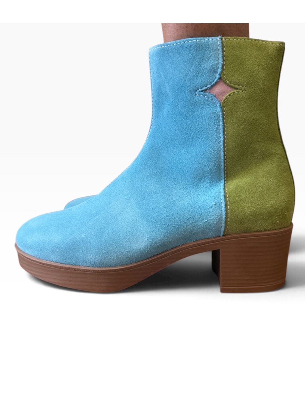 Lazo Color block Unisex Suede Ankle Boots Sz Women’s 8.5,Men’s 6.5
